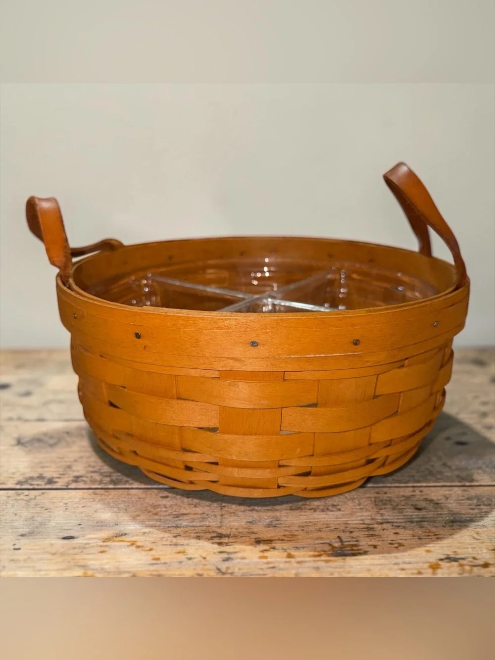 Longaberger Darning Basket with 2 Protectors